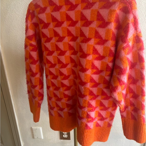 Zara Geometric Patterned Orange and Pink Women's Sweater size S - Picture 5 of 5